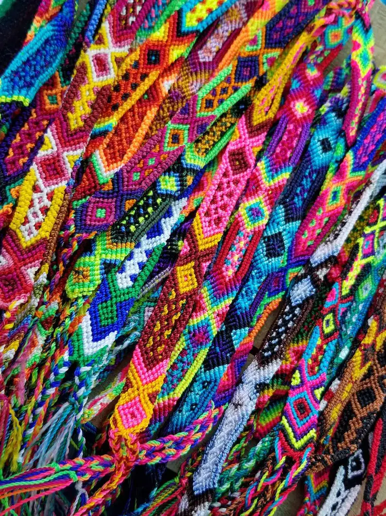 Lumily – Pulseira entrelaçada/entrançada por atacado – Pulseira Boho de Cordão Trançado Amizade (4 Tamanhos) - México8