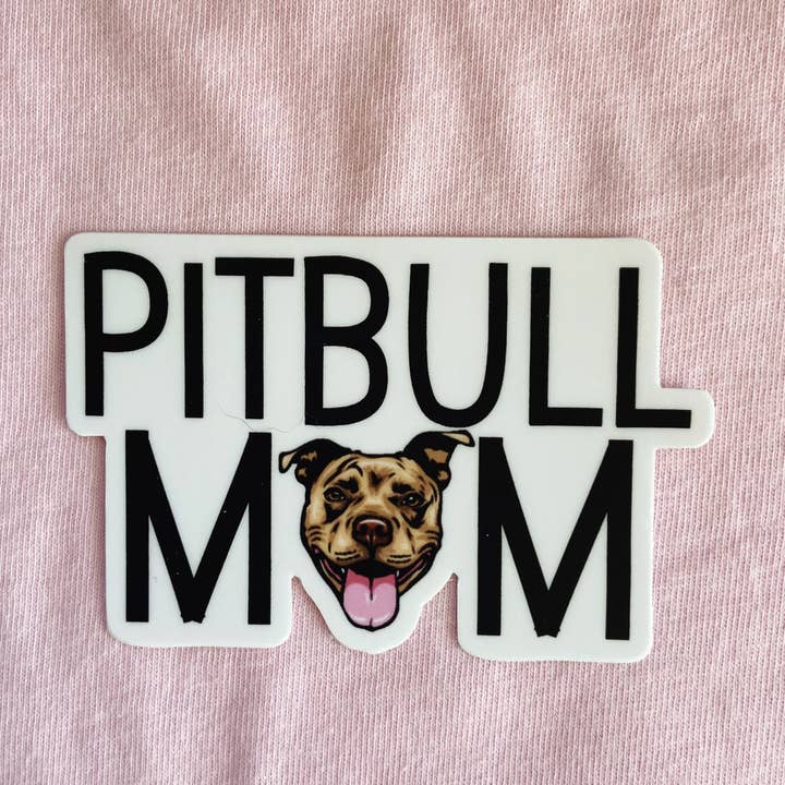 Pitbull Mom Sticker for wholesale by AdaleAnnDesigns