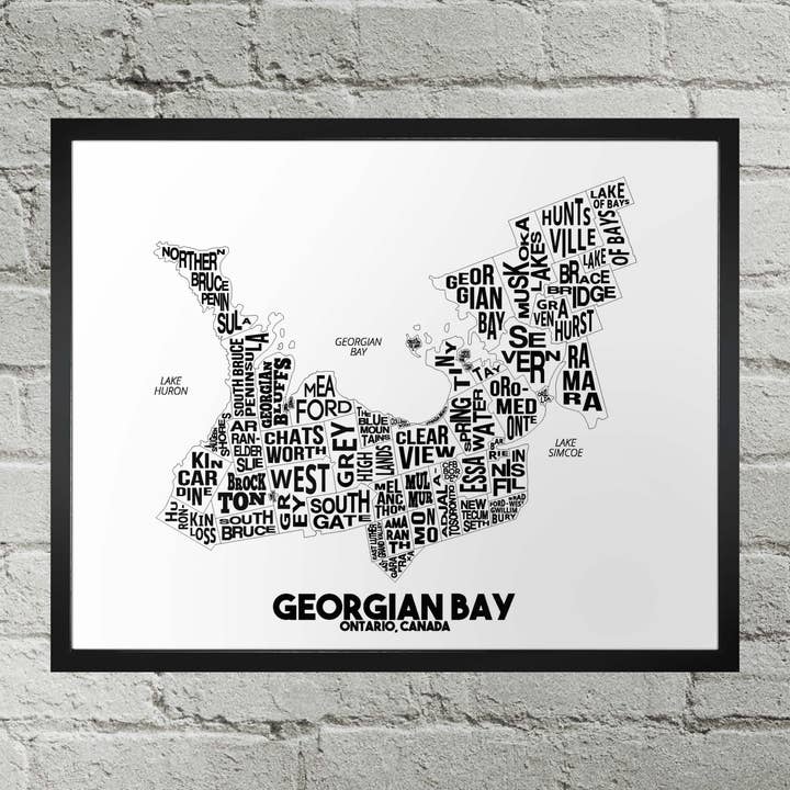 Georgian Bay Ontario Neighbourhood Typography City Map Print for wholesale by Damon D Chan