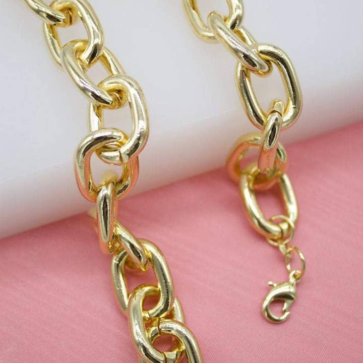 Catena a maglie spesse 15 mm riempita in oro 18 carati per la vendita all'ingrosso da parte di MIA Jewelry