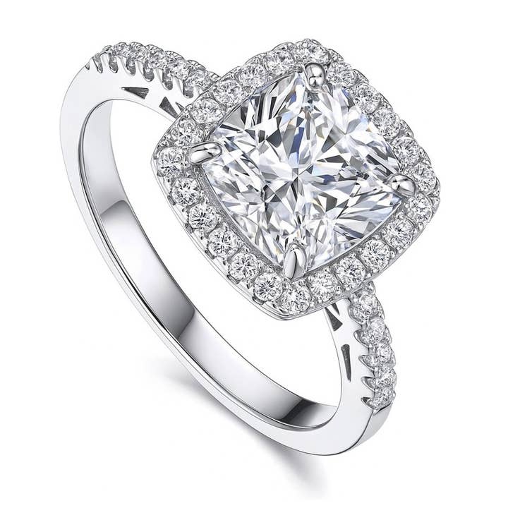 BERRICLE Sterling Sølv Halo Løfte CZ Forlovelsesring for engroshandel hos BERRICLE