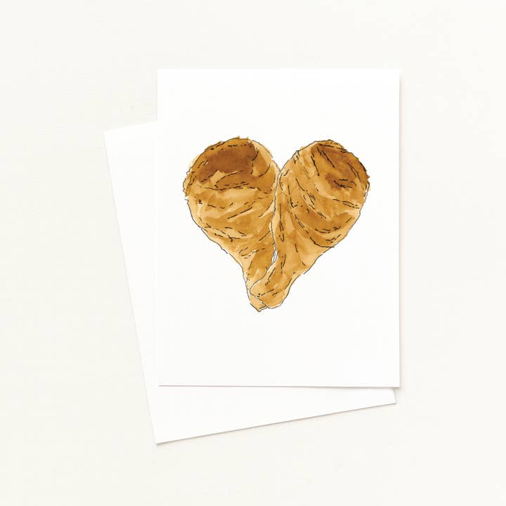 Chicken Wing Heart - Valentine's Day Greeting Card for wholesale by Sarah Wormann Art