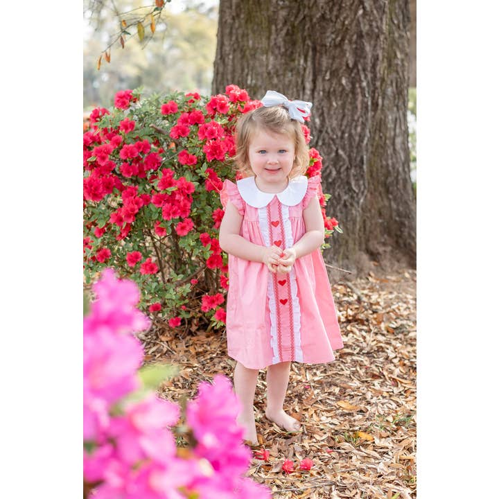 Lil Cactus – wholesale Dress – Kids – Pink and Red Heart Vatine's Ruffle Dress3