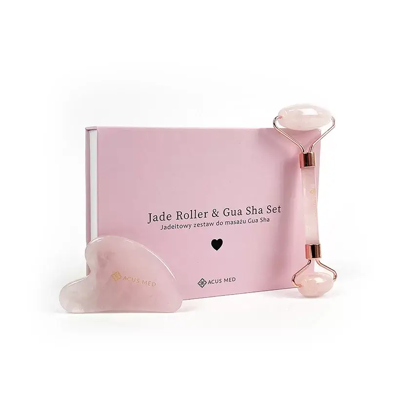 ACUS MED - Wholesale Gua Sha Tool - Gua Sha Set | Gua Sha Tool Set | Stone + Roller Pink1