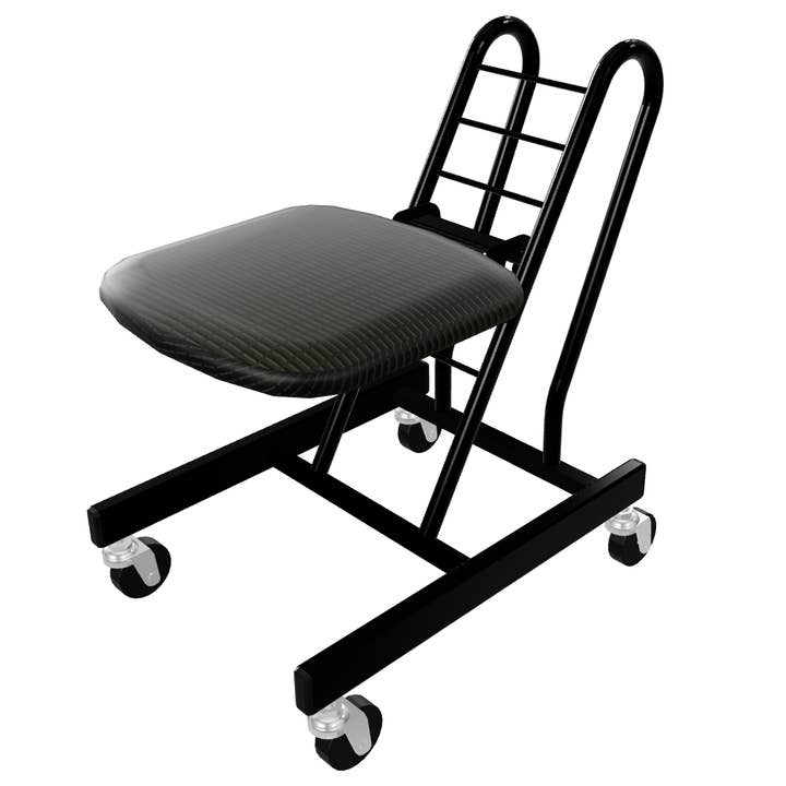 Low Profile Rolling Chair - PRO Motion - Black/6 Steps for wholesale by Plateau Chair