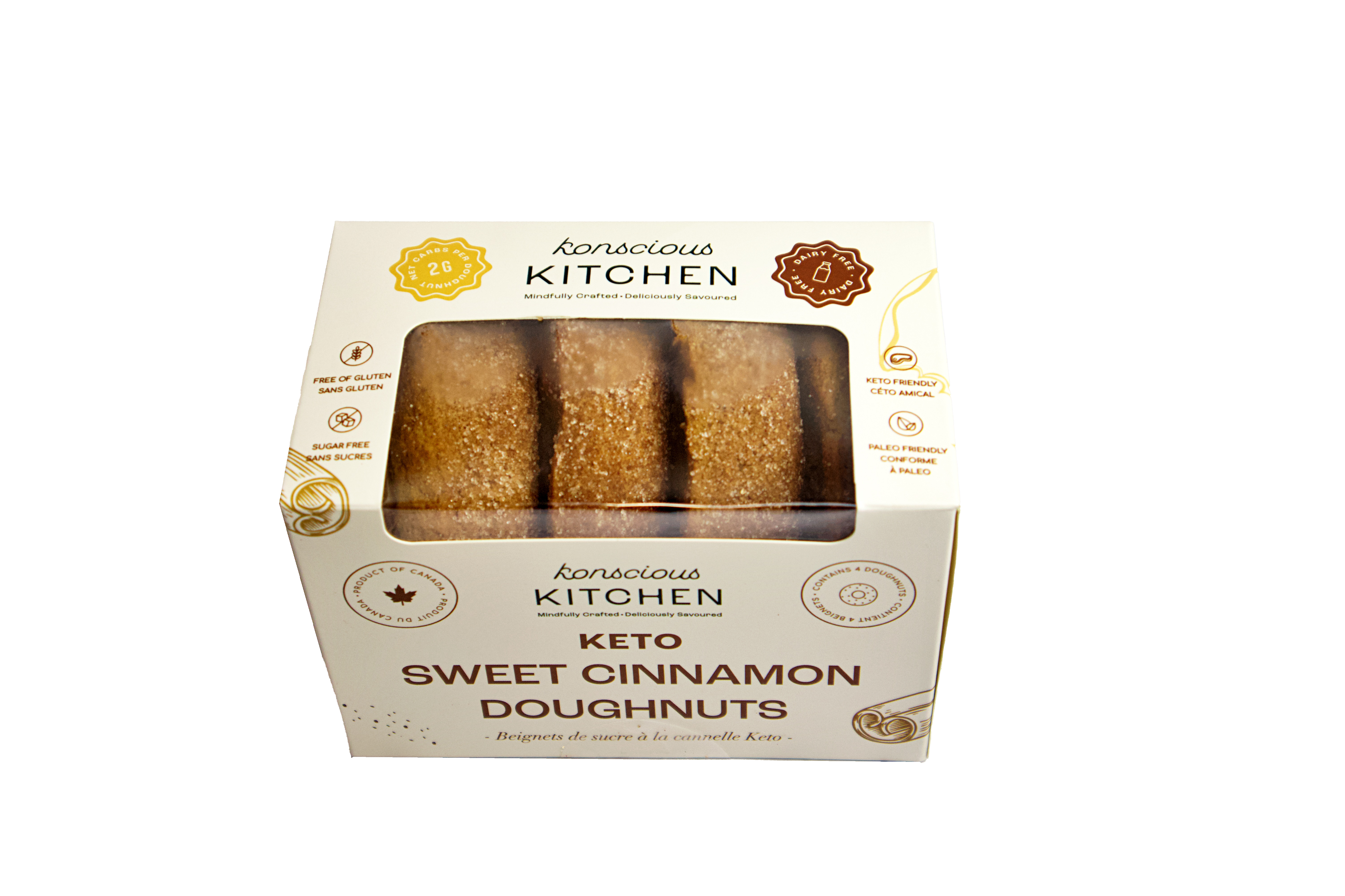 Konscious Kitchen Inc - Wholesale Cookie - Keto Sweet Cinnamon Doughnuts - Pack of 42