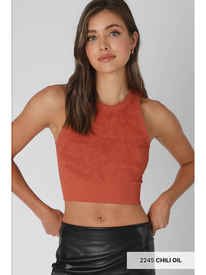 NIKIBIKI - Wholesale Knit Top - Women's - NS8330 - Lace High Neck Crop1