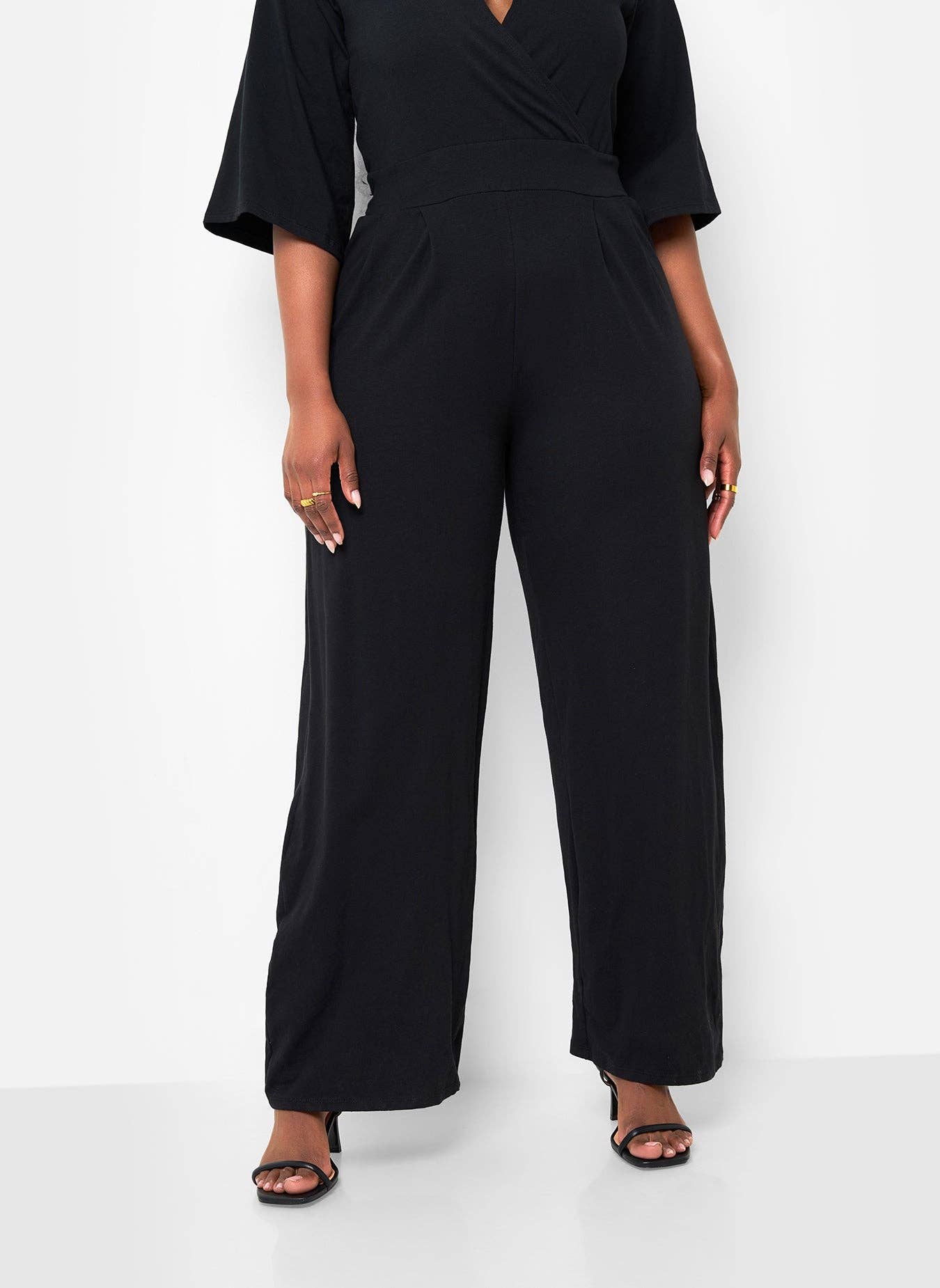Karma Pleated Wide Leg Jumpsuit - Black for wholesale on Faire3