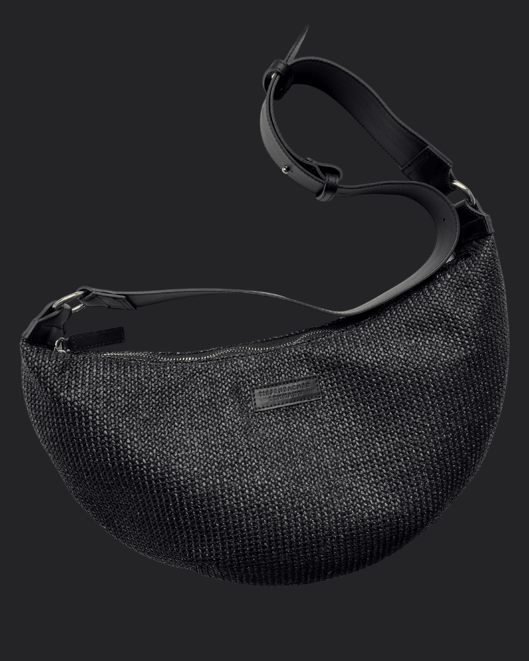 TIEFENBACHER LEHMANN - Wholesale Crossbody Bag - Women's - MOON BAG black raffia - black silver4