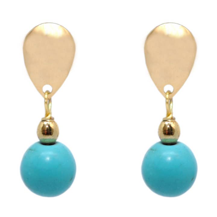 Brincos turquesa por atacado de Arrecife Accesorios