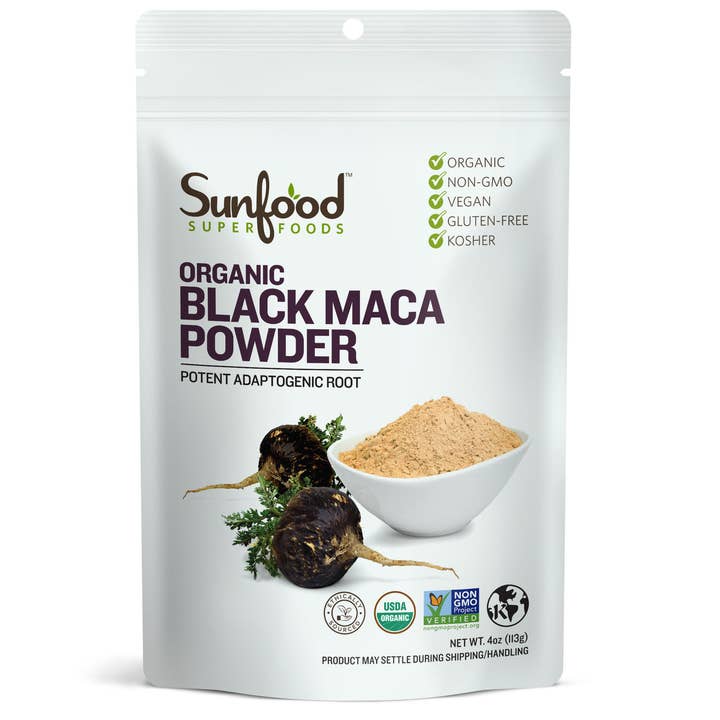 Black Maca Powder, 4oz for wholesale by Sunfood Superfoods