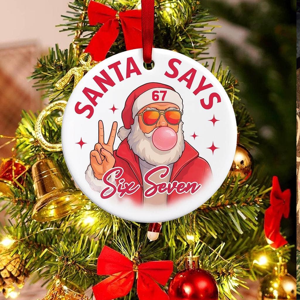 Embrova - Wholesale Ornament - Six Seven Meme Christmas Ceramic Ornament, 6-7 Meme Ornament0