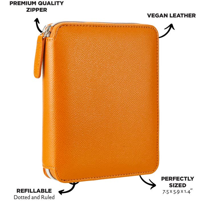 Victoria's Journals - Wholesale Journal/diary - Zippered Vegan Leather Portfolio Notebook / Diary (Tan)0