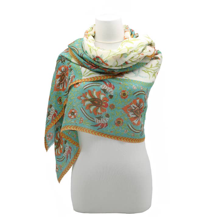 Supplement D'AM - Wholesale Scarf - Women's - Ottoman orange bird of paradise wool stamen stole