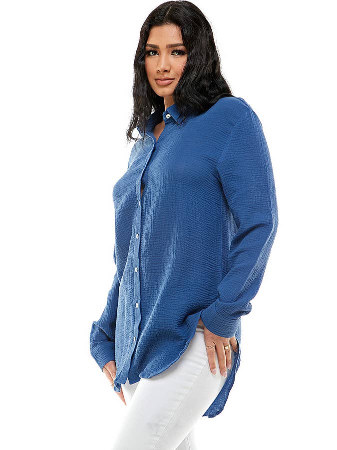 Veracci - Wholesale Buttoned-down shirt – Women's - Double Gauze Weekend Button-Down Shirt