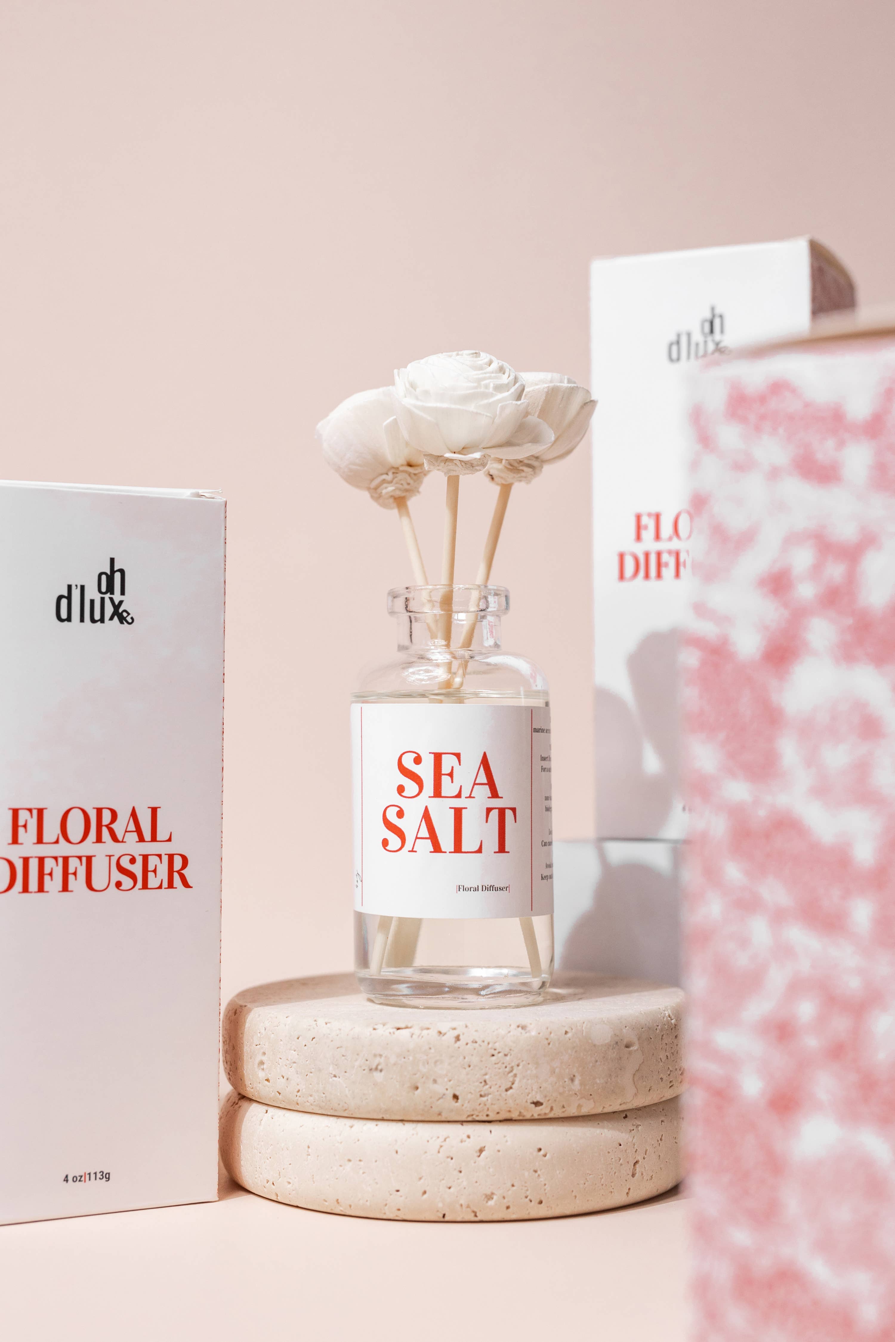Oh D'Luxe Candle Company - Wholesale Diffuser Fragrance Refill - DIFFUSER REFILL (FOR FLORAL DIFFUSER) SALT AND ROSE 1