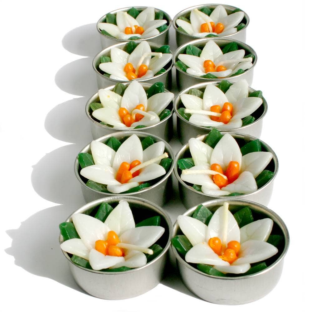 Shared Earth - Venta al por mayor Velas pequeñas - Velas de té perfumadas x10 nenúfar0