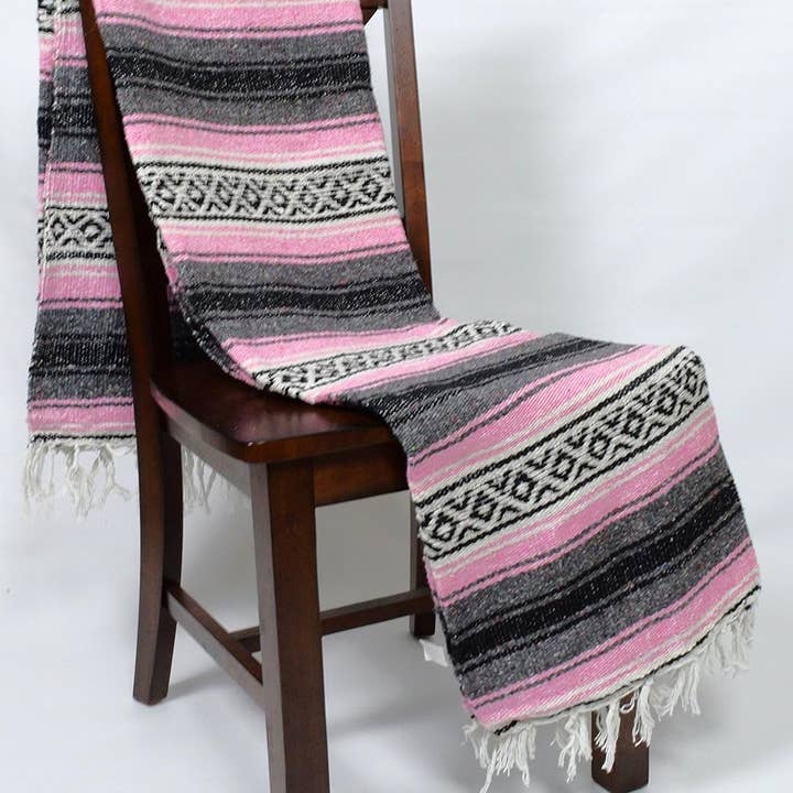 West Path – Engroshandel Tæppe – Mexicanske tæpper lyserød serape - Picnic | Lejr | Yoga | Strand1