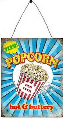 giftland - Vente Pancarte - Panneau en métal Popcorn1