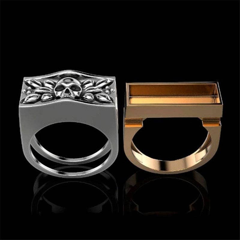Tourtiwi - Wholesale Cocktail/Statement Ring - Punk Style Skull Couple Rings14