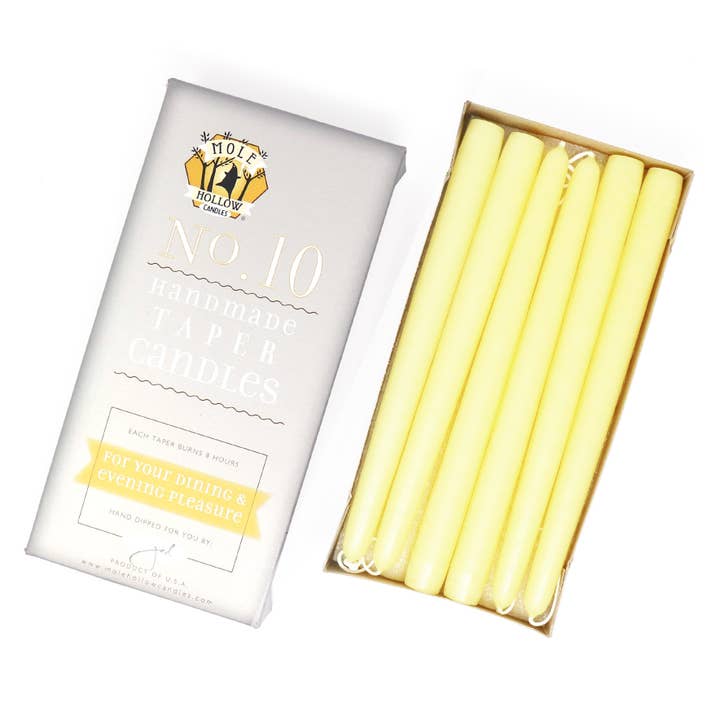 Mole Hollow Candles - Wholesale Tapered Candle/Candlestick - 10" Taper Candles - Choose from 39 colors!