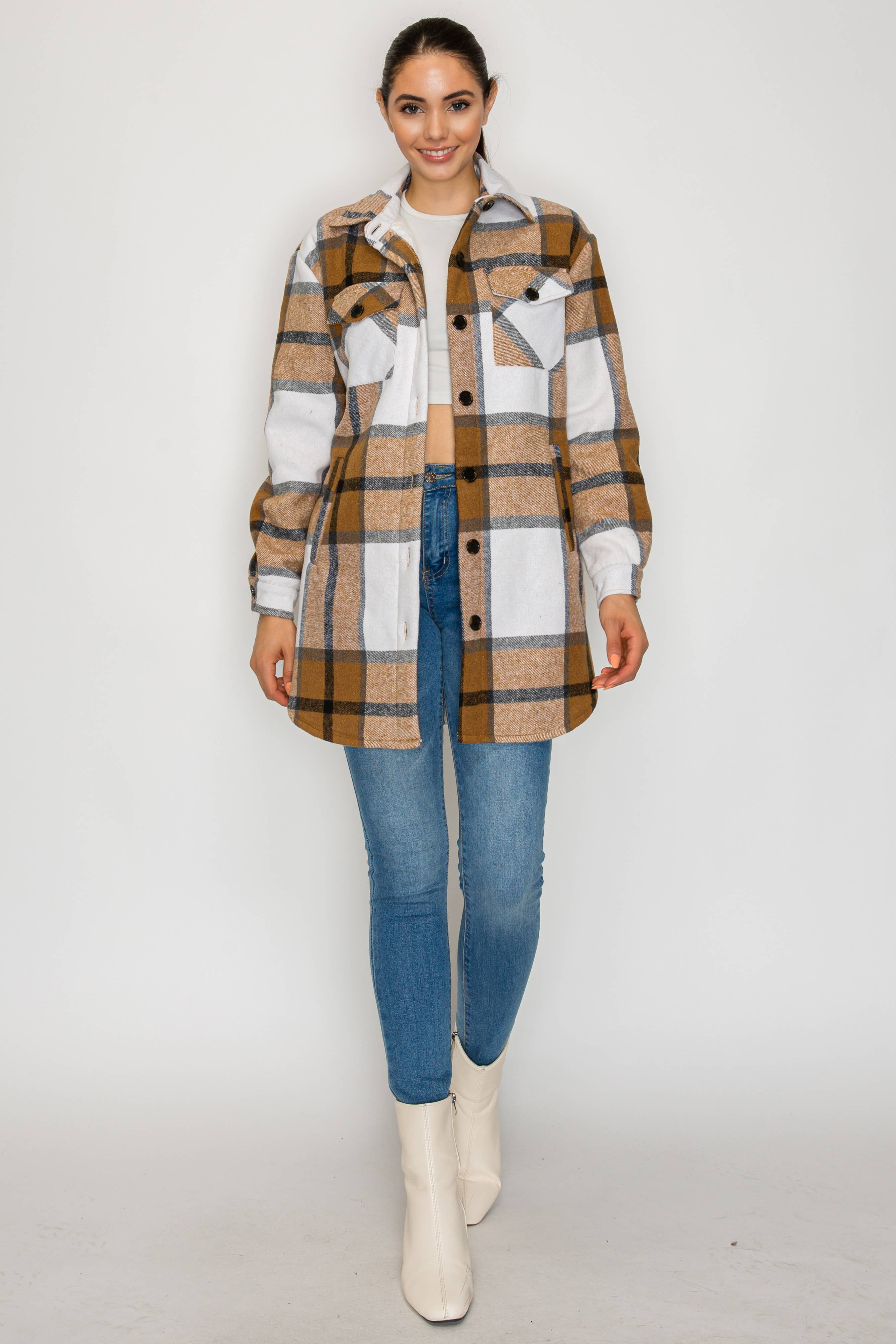 PATRONCITO USA INTERNATIONAL, INC - Wholesale Shirt Jacket/Shacket - Women's - Women Plaid Long Button Shirts Jackets (Shakets) LJ450-202510