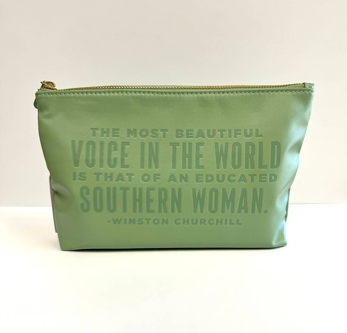 SOUTHERN FRIED DESIGN BARN - Wholesale Pouch - Women's - The Most Beautiful Voice in The World is That of An Educated Southern Woman-Winston Churchill Catch All Pouch3