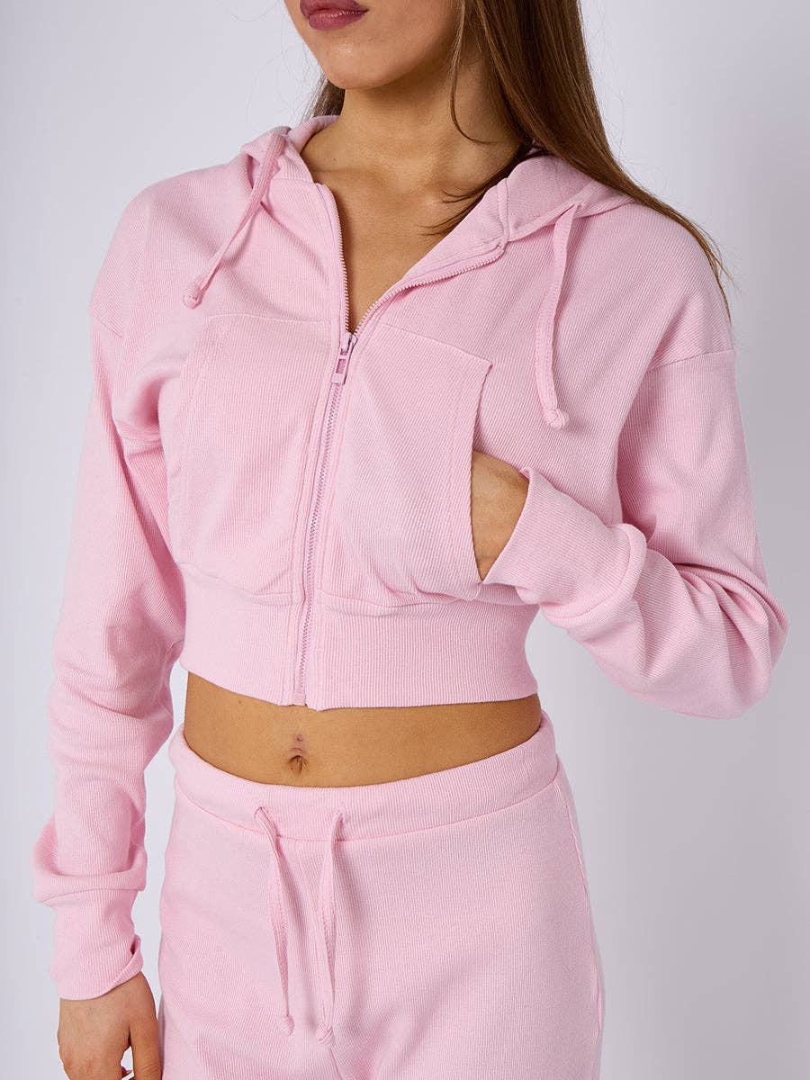 AX Labels - Wholesale Lounge Set - Women's - Interlock Cropped Zip Hoodie and Flared Trouser Set31
