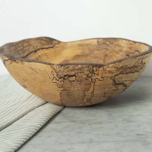 Petermans Boards and Bowls Inc. - Wholesale Serve Bowl - 10" SPALTED MAPLE OVAL BOWL