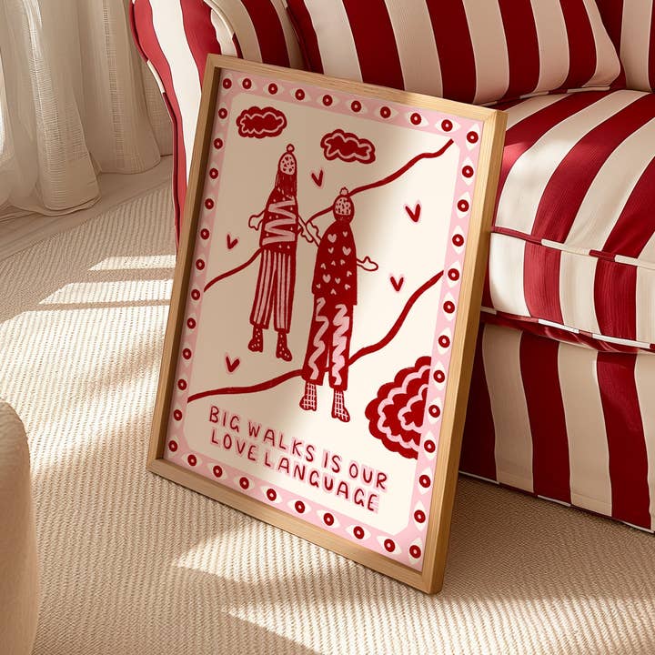 Big Walks Is Our Love Language Cute Couples Print for wholesale by Print and Pigment
