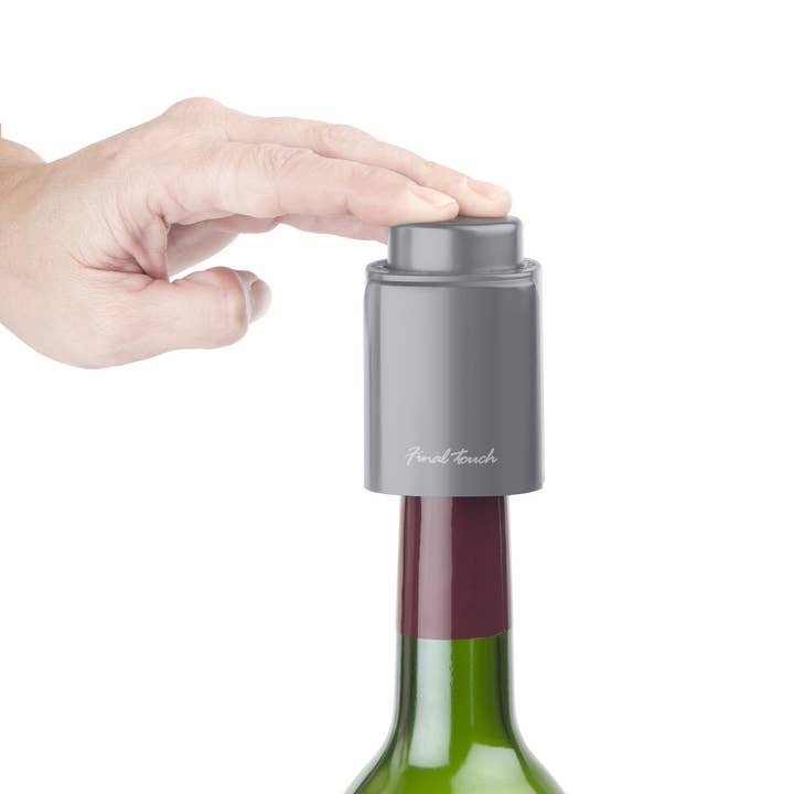 Black Wine Bottle Pump / Stopper - Grey for wholesale on Faire