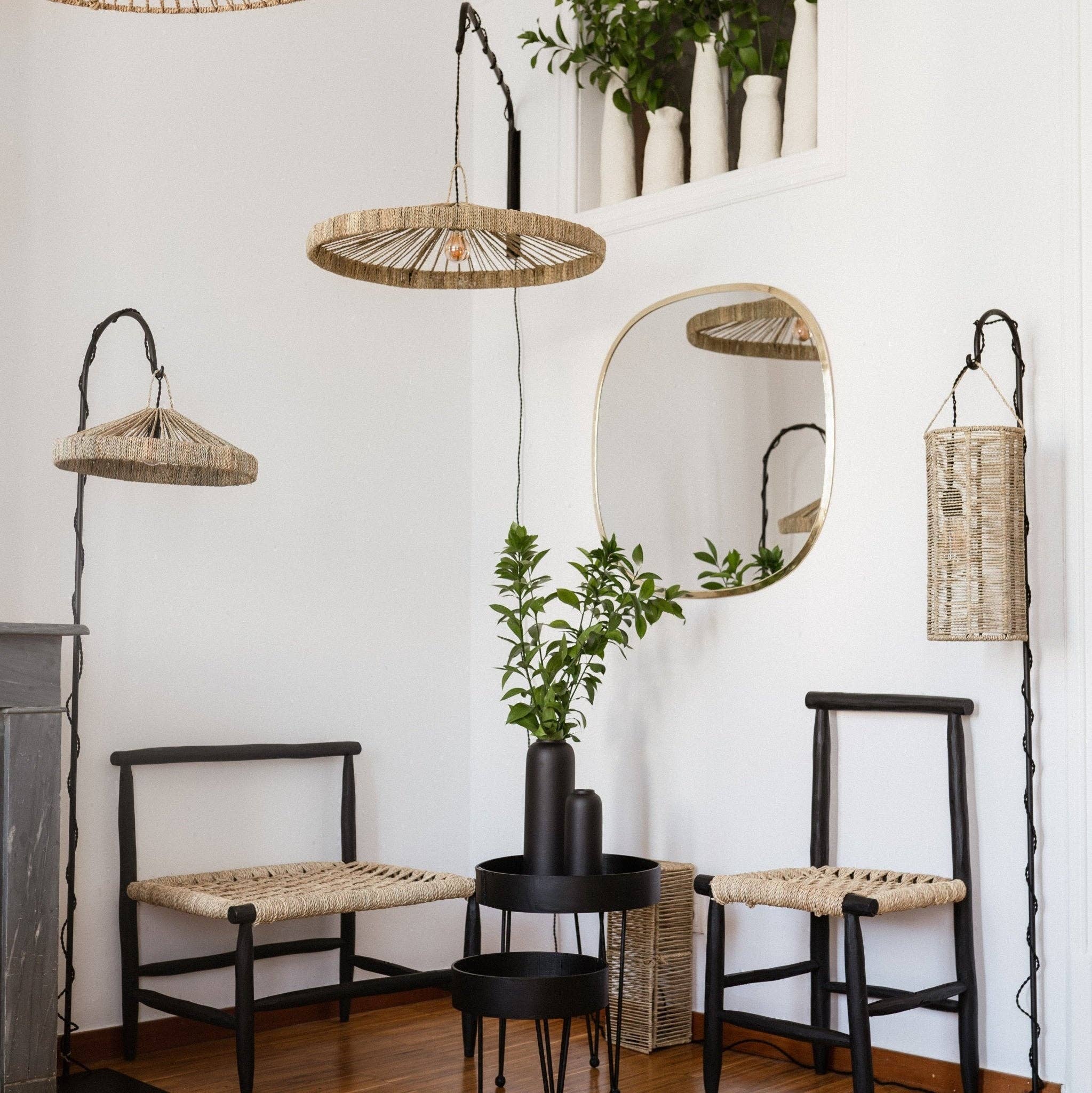 COSYDAR-DECO – wholesale Lampshade – Forged Steel Lamp Base 30cm - Rounded Artisanal Design TEKU4