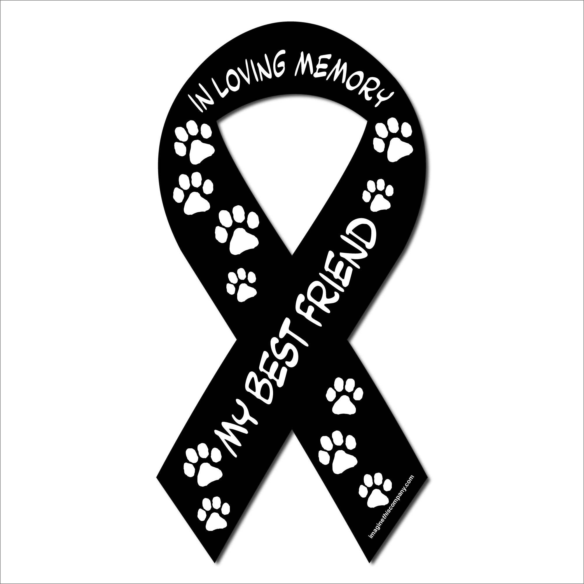 Imagine This Company – Engroshandel Magnet – I kærlig hukommelse af min bedste ven Black Ribbon Magnet0