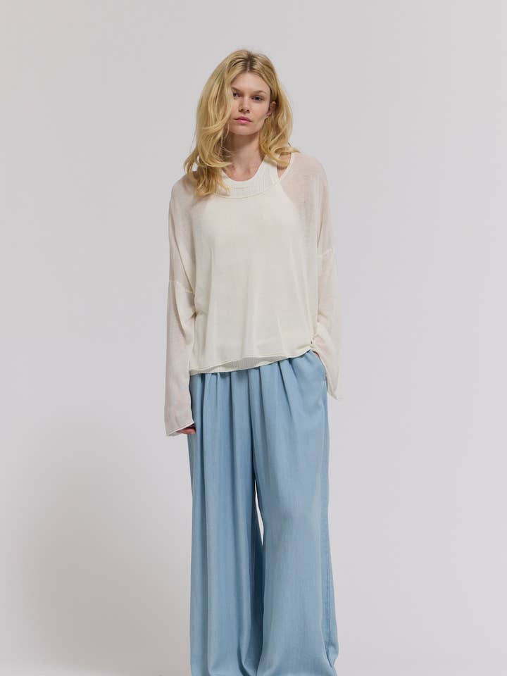 50605CM - CHAMBRAY BROEK voor wholesale door Grade & Gather