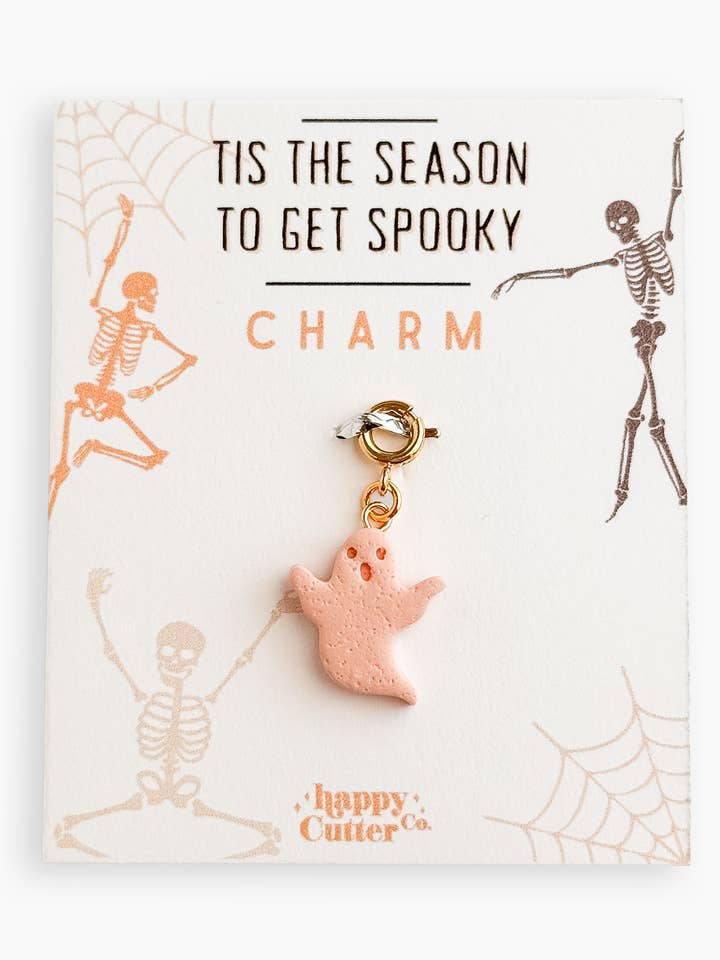 Halloween Charm – Soft Pink Ghost for wholesale by Happy Cutter Co