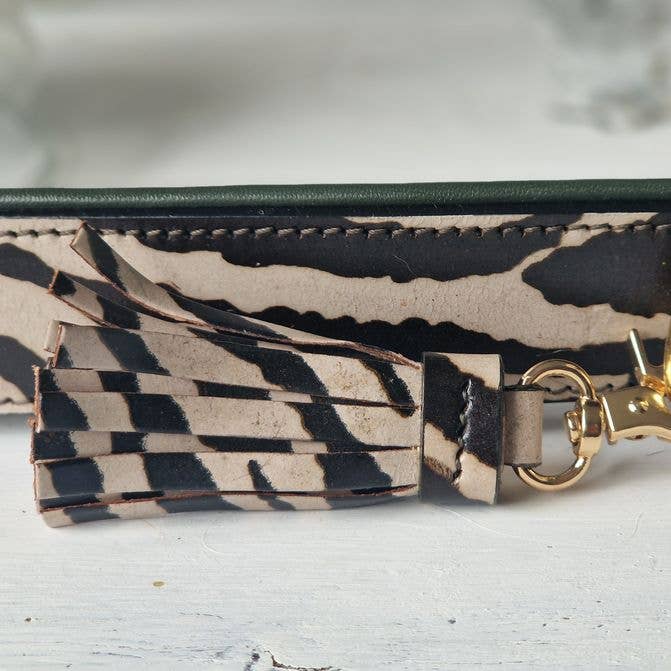 kay-line - Wholesale Pet Collar - Dog - Leather Collar AFRICAN ZEBRA with Leather PomPom4