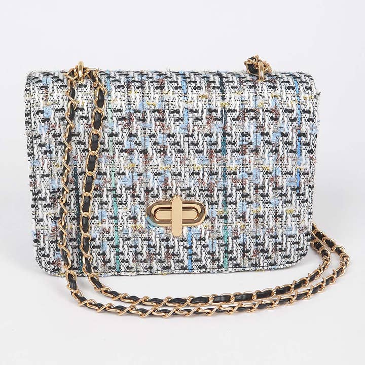 3AM BY H&D ACCESSORIES - Wholesale Crossbody Bag - Women's - Tweed Crossbody Flap Bag