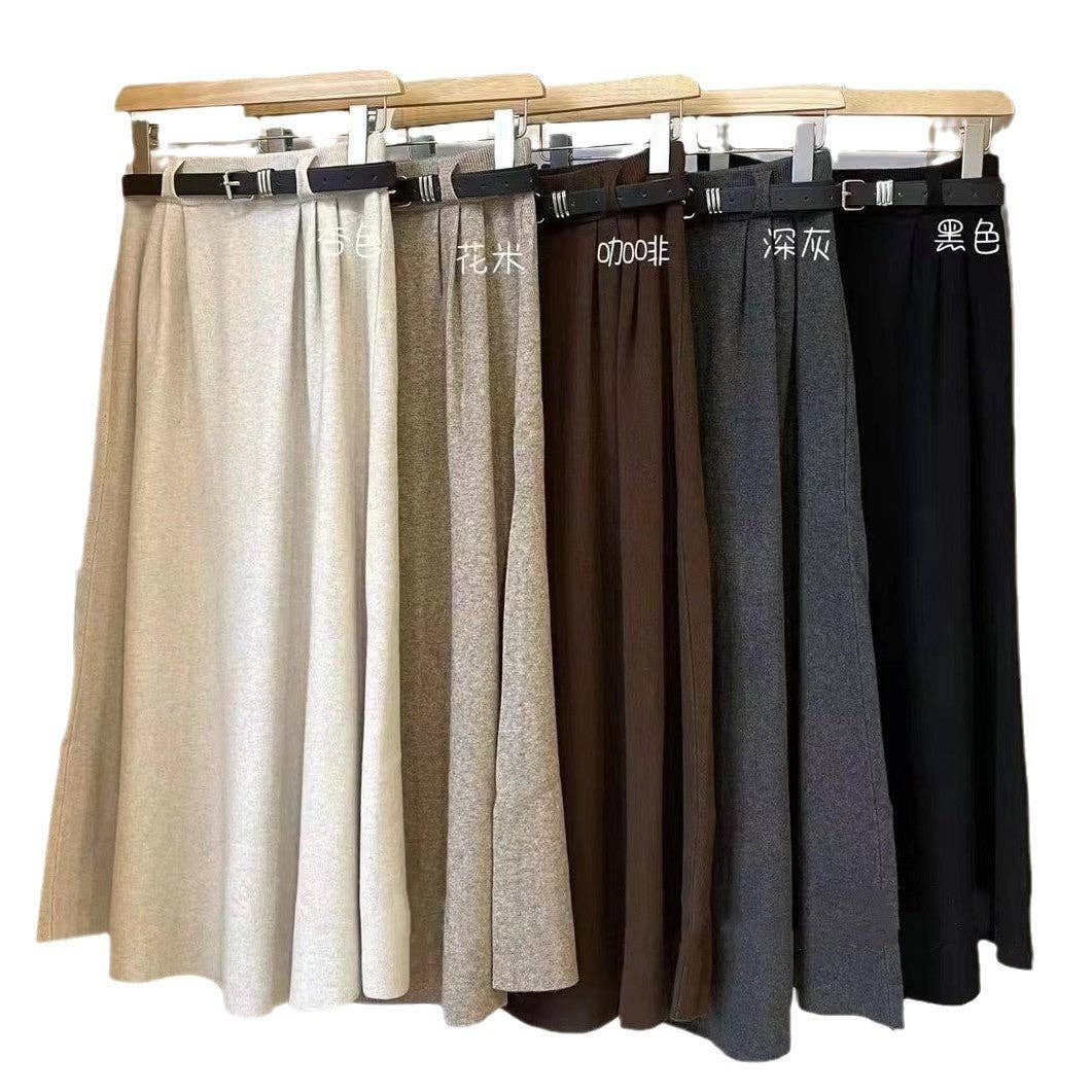 Marayn – wholesale Skirt – Women’s – Chic Korean Knit Midi Skirt HighWaisted Slimming ALine11