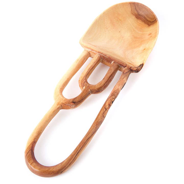 Swahili | AFRICAN MODERN - Wholesale Serving Utensil - Triple Loop Olive Wood Rice Spoon1