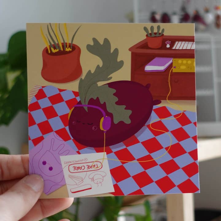 uncomfy cherry - Wholesale Art Print - Take Care Beetroot Print0