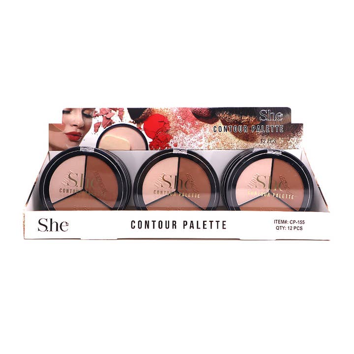 PINEAPPLE Beauty - Wholesale Makeup Contour - Makeup She CP155 3Color Contour Palette - 12pc