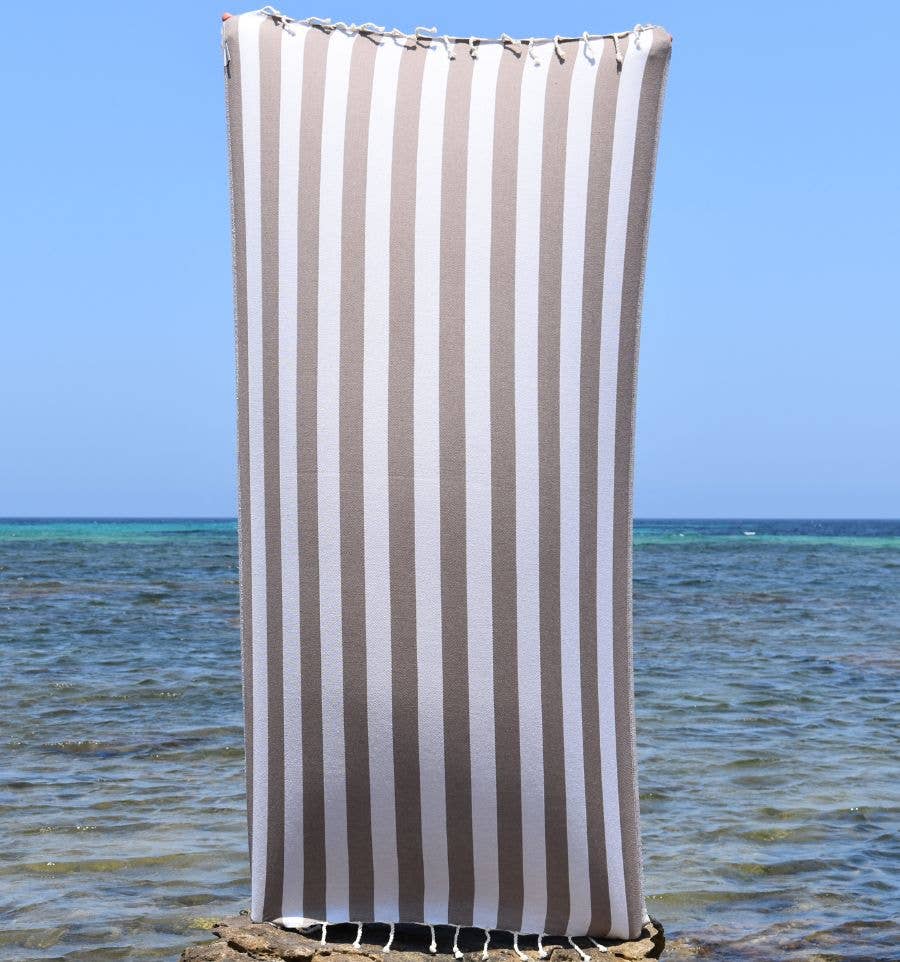Fouta Tunisia - Vendita all'ingrosso Telo mare - Fouta Alaska con righe verticali eleganti2