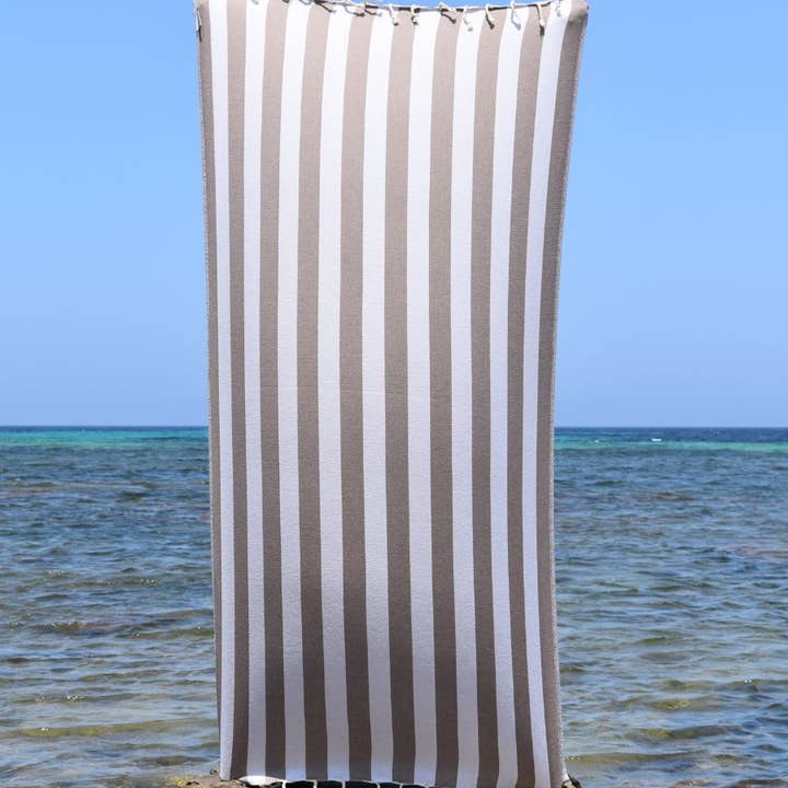 Fouta Tunisia - Vendita all'ingrosso Telo mare - Fouta Alaska con righe verticali eleganti2