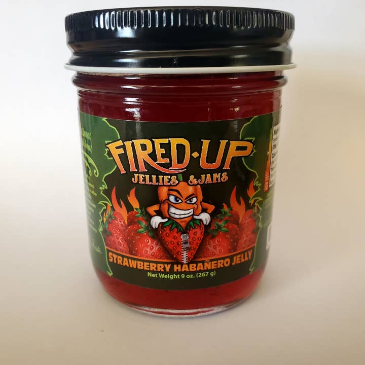 Strawberry Habanero Jelly for wholesale by Fired Up Jellies and Jams