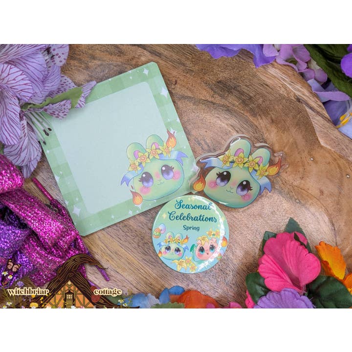 Beltane Bunny Schreibwaren-Set mit Anstecknadel, Klebeband, Notizen für den Großhandel von Witchbriar Cottage