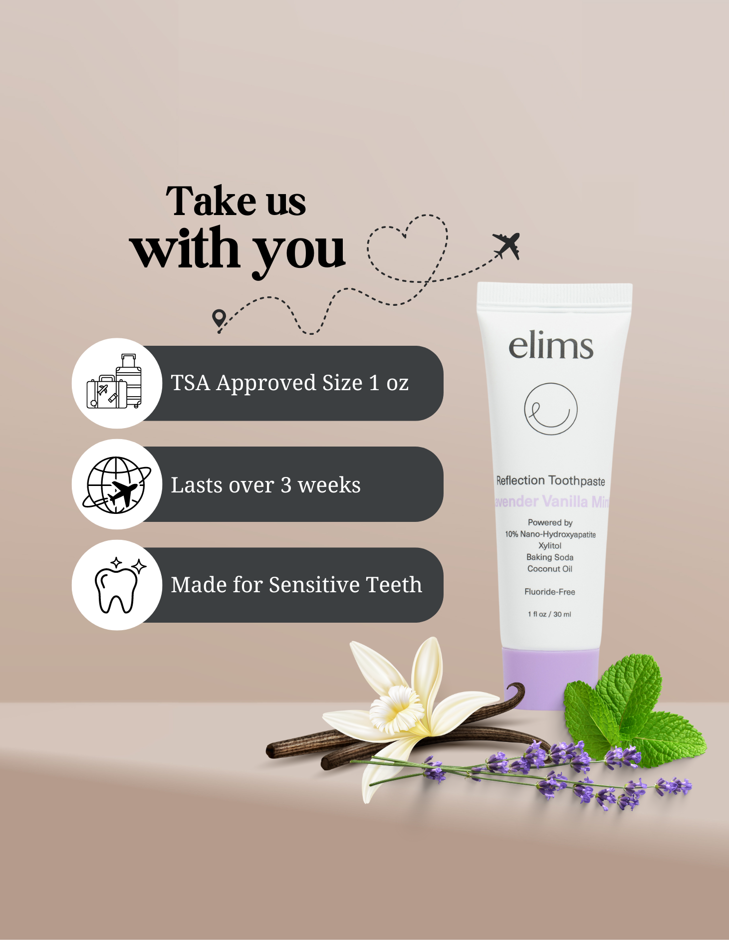 ELIMS - Wholesale Toothpaste - Travel Size Toothpaste in Lavender Vanilla Mint1