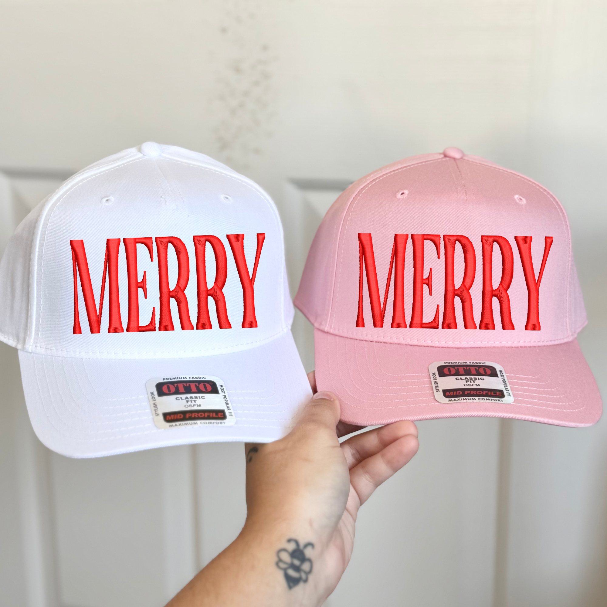 Southern N Savvy - Wholesale Trucker Hat - Women's - F5 MERRY SOLID Embroidered Hat0