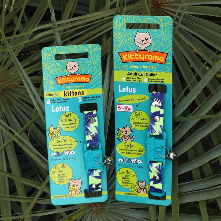 Kittyrama – Großhandel Haustierhalsband – Katze – KITTYRAMA BOTANICALS LOTUS KATZENHALSBAND — Schnellverschluss, abreißbar, hypoaller