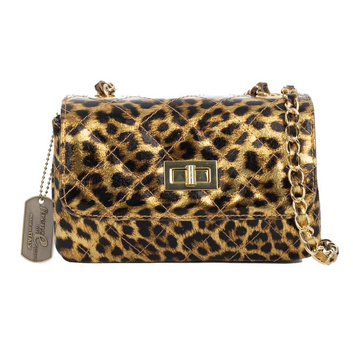 Amaro tracolla. Pelle autentica scamosciata trapuntata, leopardo. per la vendita all'ingrosso da parte di FIRENZE ARTEGIANI