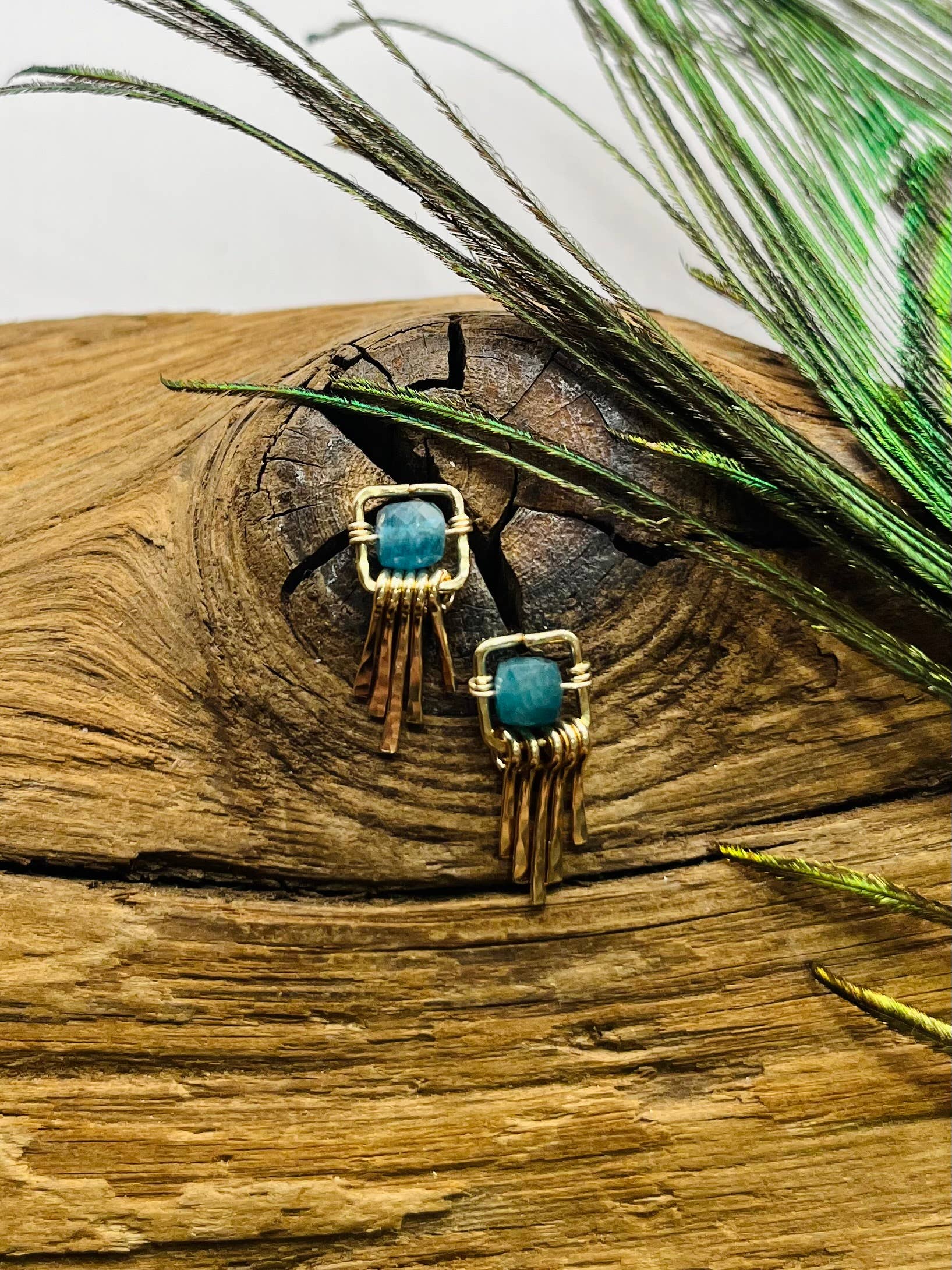 Rachel Renee Jewelry - Wholesale Dangle Earrings - GRETA Dainty Fringe Gemstone Studs - More Colors Available12